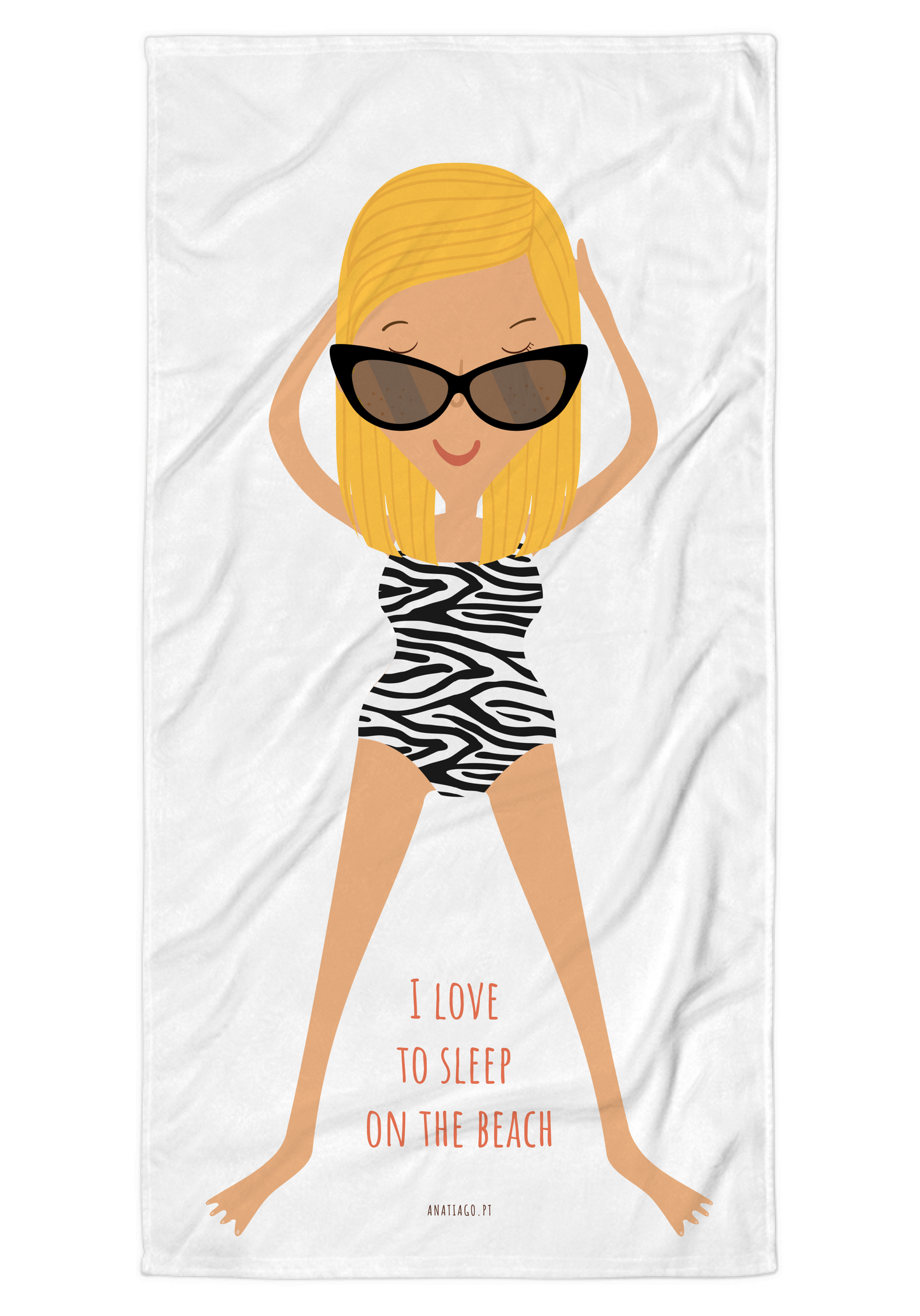 Beach Towel "Sleep on the Beach"- Woman
