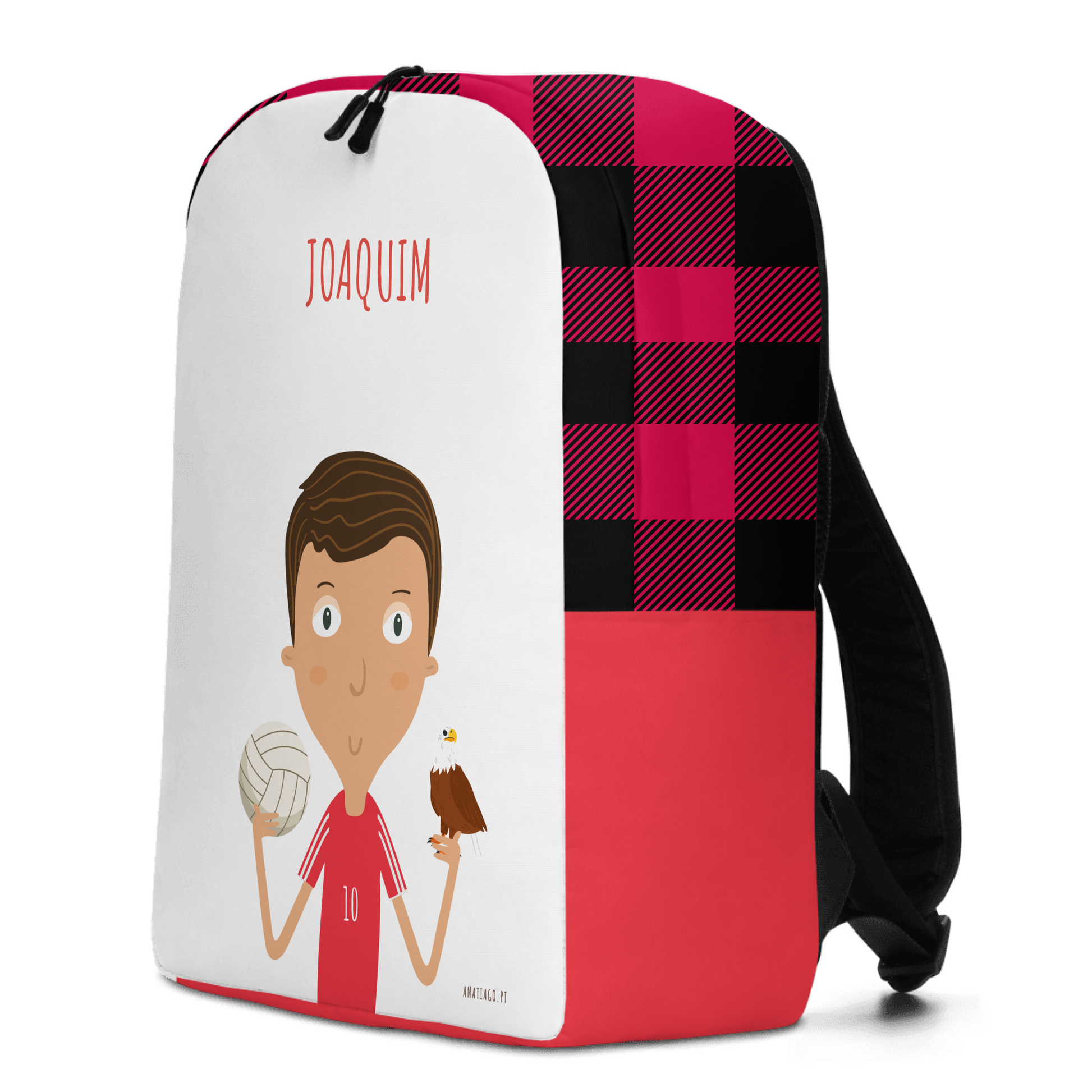 Personalized Backpack with a cartoon character and text to customize