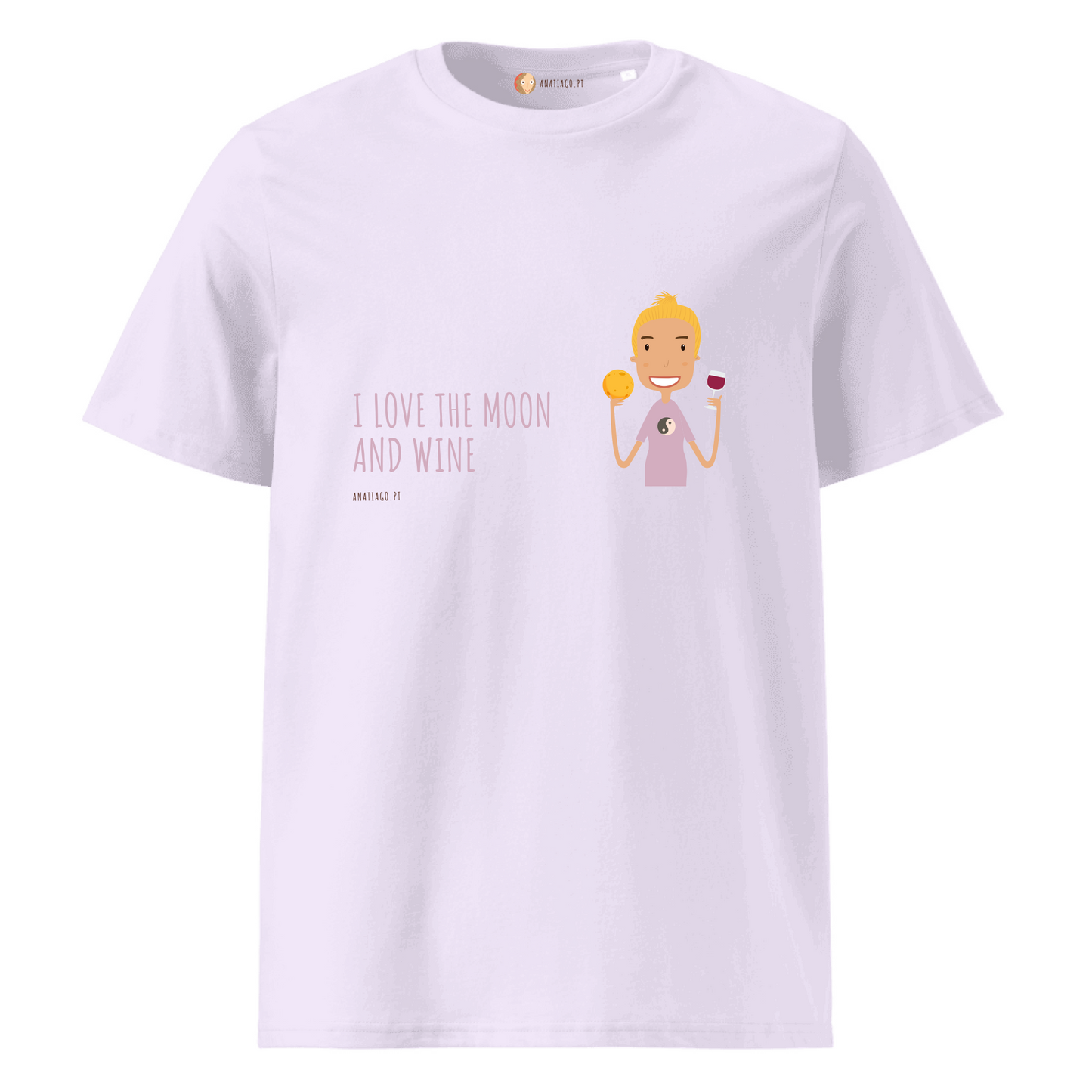 t-shirt personalizada para criares a tua personagem e escolheres o que mais gostas e o texto que preferires sugestão para mulher - lua yoga vinho - - presentes personalizados criativos únicos Ana Tiago