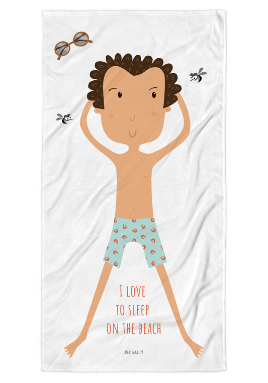 Beach Towel "Sleep on the Beach" - Man