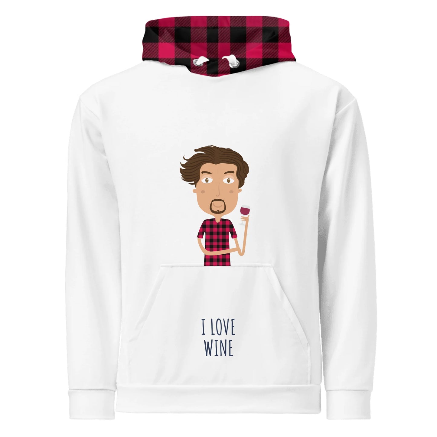 Personalized Character Hoodie Man - Ex. Love Wine