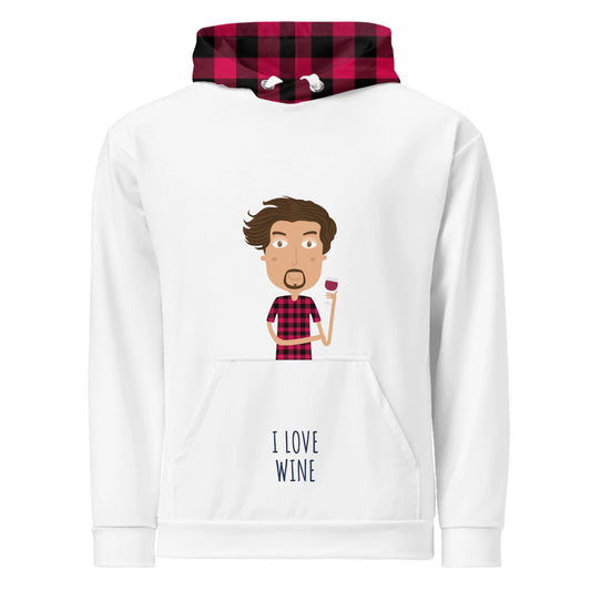 Personalized Character Hoodie Man - Ex. Love Wine