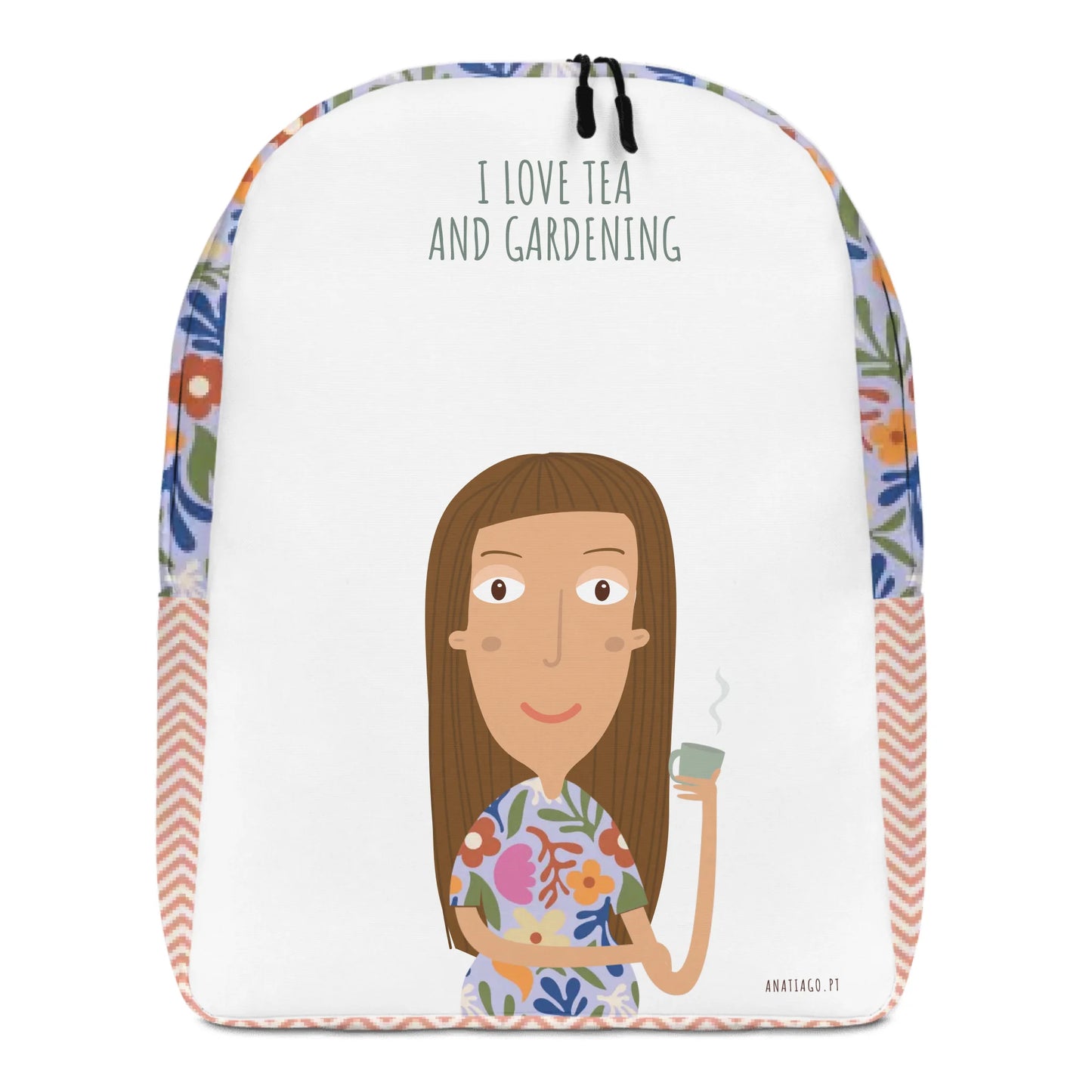 Mochila Personalizada Personagem Mulher - Ex. Chá e Jardinagem
