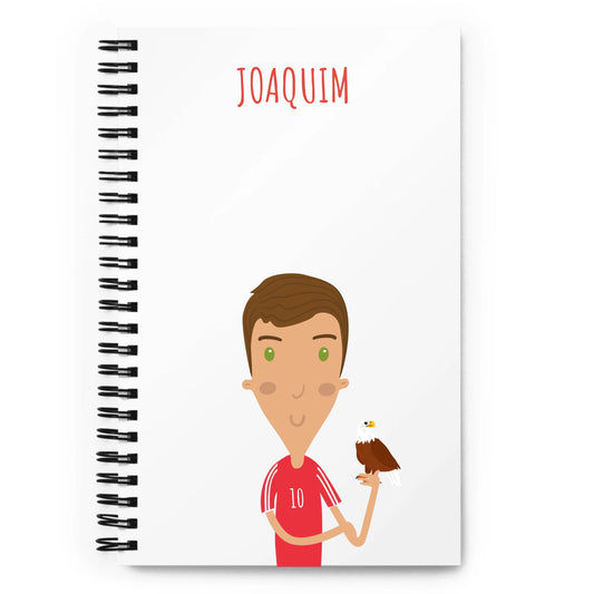 Caderno de Notas Espiral Personalizado Personagem Menino - Ex. Joaquim