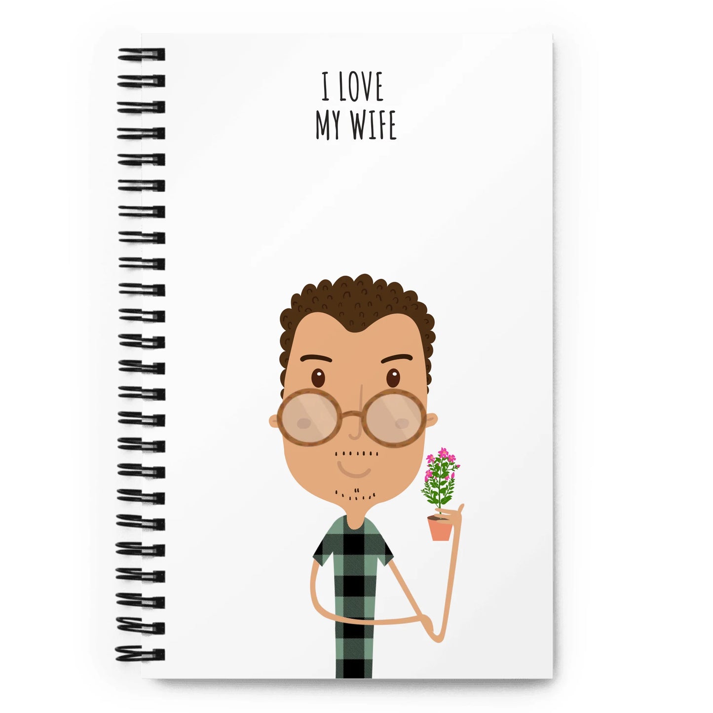 Caderno de Notas Espiral Personalizado Personagem Homem - Ex- Amo a minha mulher