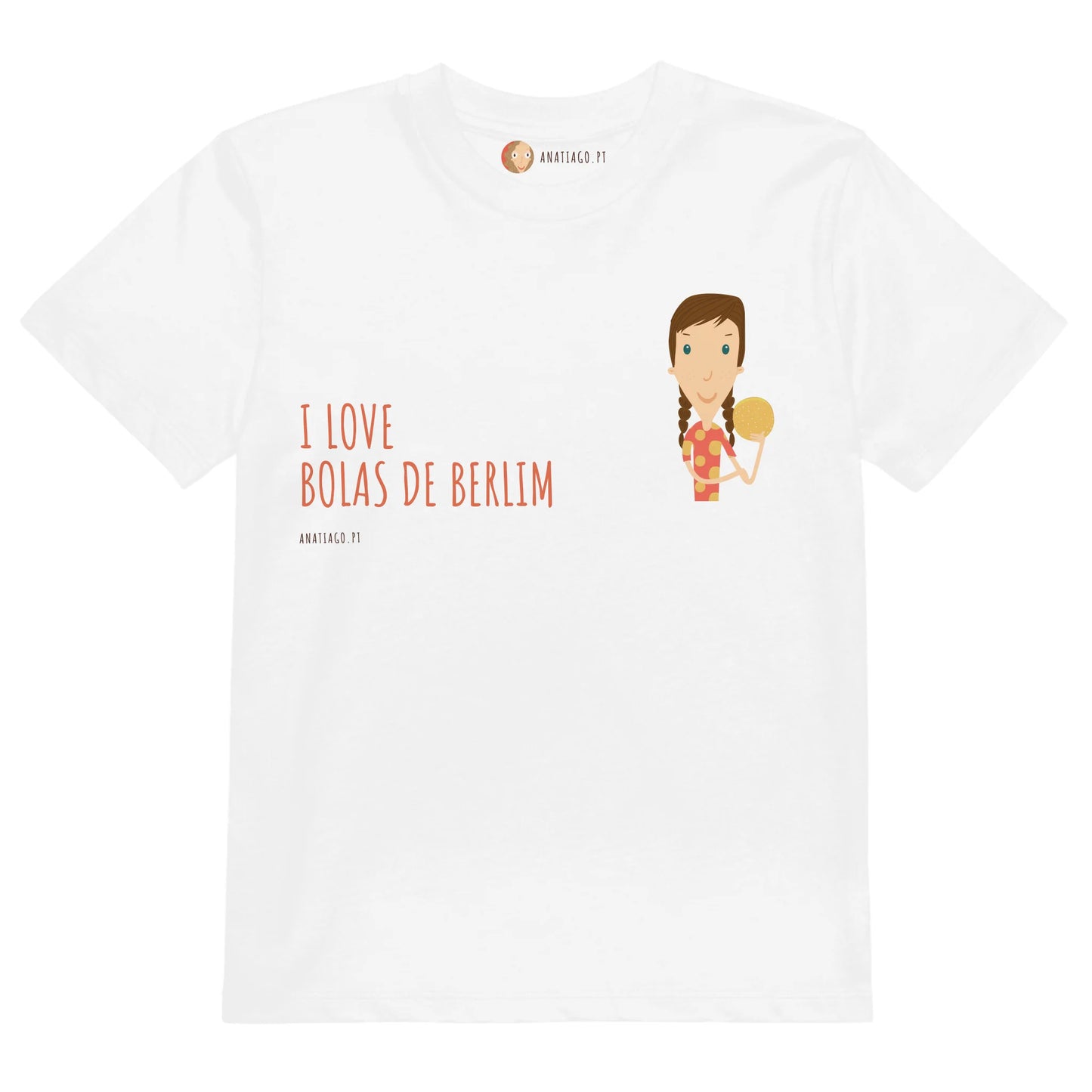 T-Shirt Personalizada Personagem Menina- Ex. Adoro "Bolas de Berlim"