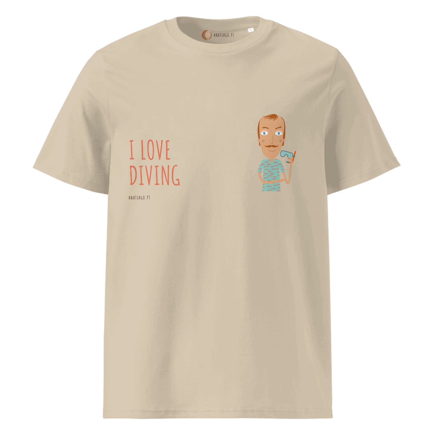 T-Shirt Personalizada Personagem Homem- Ex. Adoro Mergulho