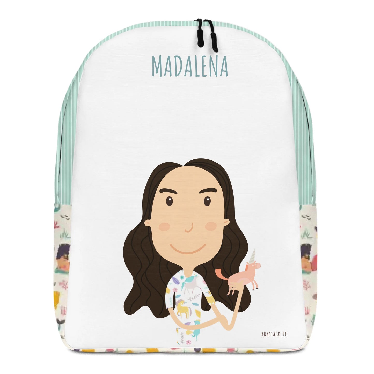 Mochila Personalizada Personagem Menina - Ex. Nome Madalena
