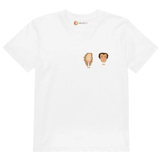 T-shirt Familiar Personalizada para Crianças - 2 Personagens