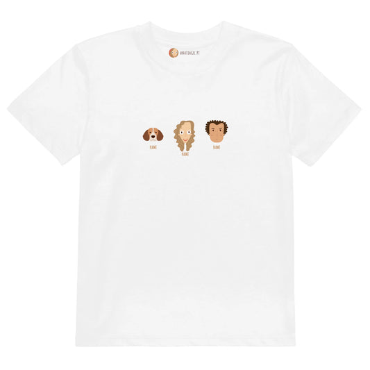 T-shirt Personalizada para Crianças Família 3-6 Personagens - Ex. 3