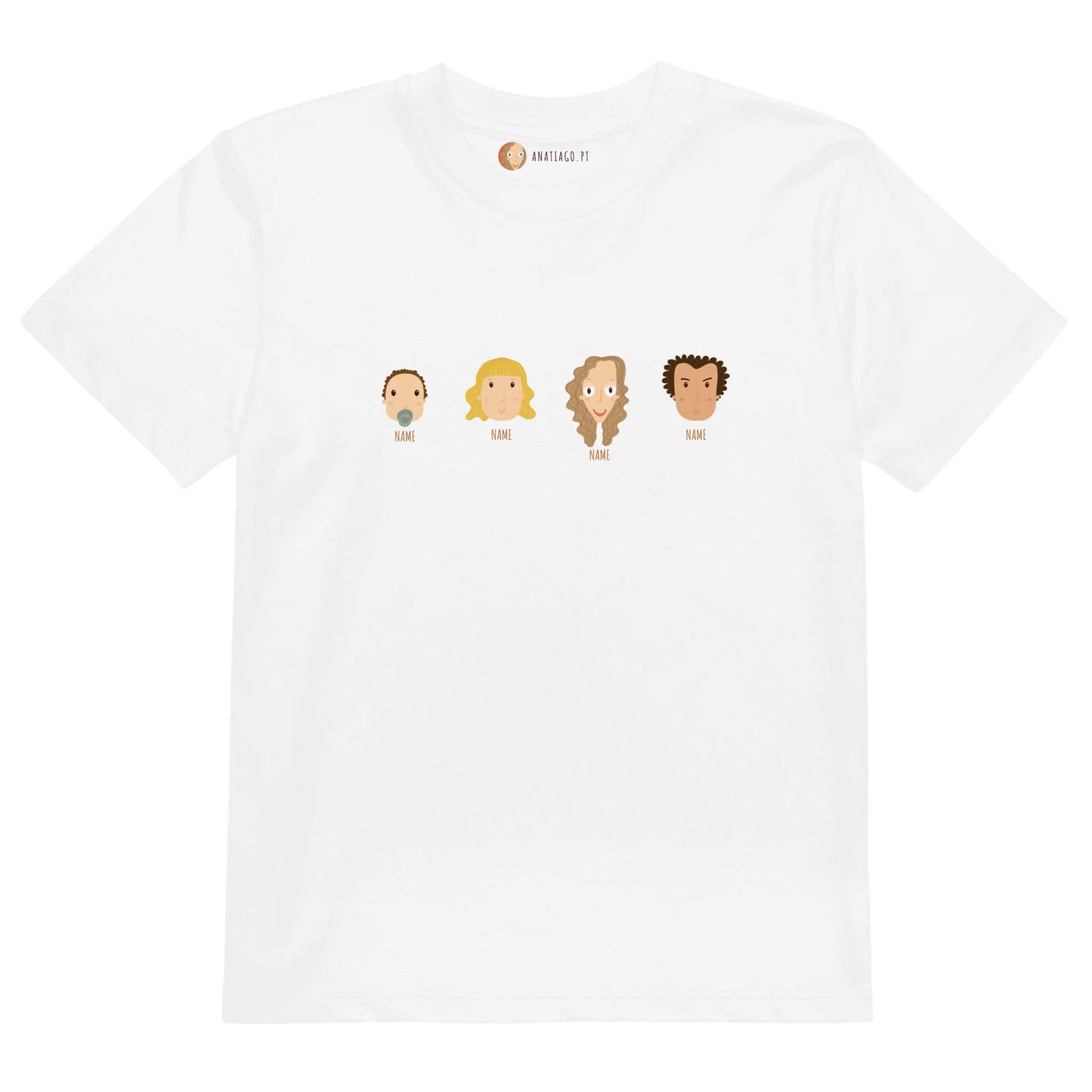 T-shirt Personalizada para Crianças Família 4-8 Caracteres - Ex. 4