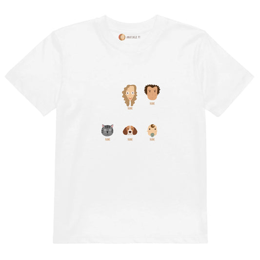 T-shirt Personalizada para Crianças Família3-6 Carateres - Ex. 5