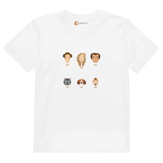 T-Shirt Personalizada para Crianças Família 3-6 Personagens - Ex. 6