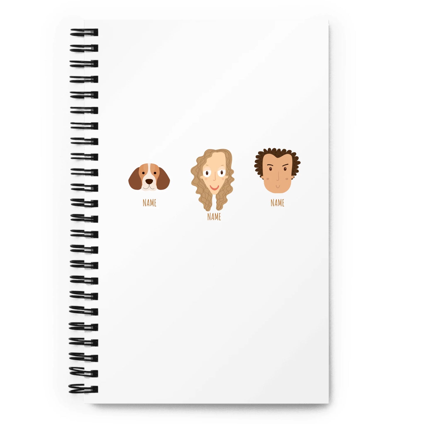 Personalized Spiral Note Book Family - 3-6 Character Ex. 3