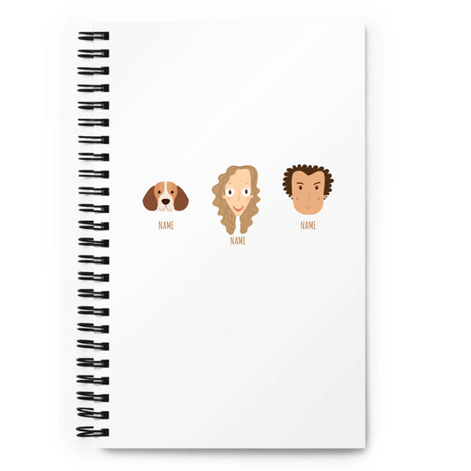 Personalized Spiral Note Book Family - 3-6 Character Ex. 3