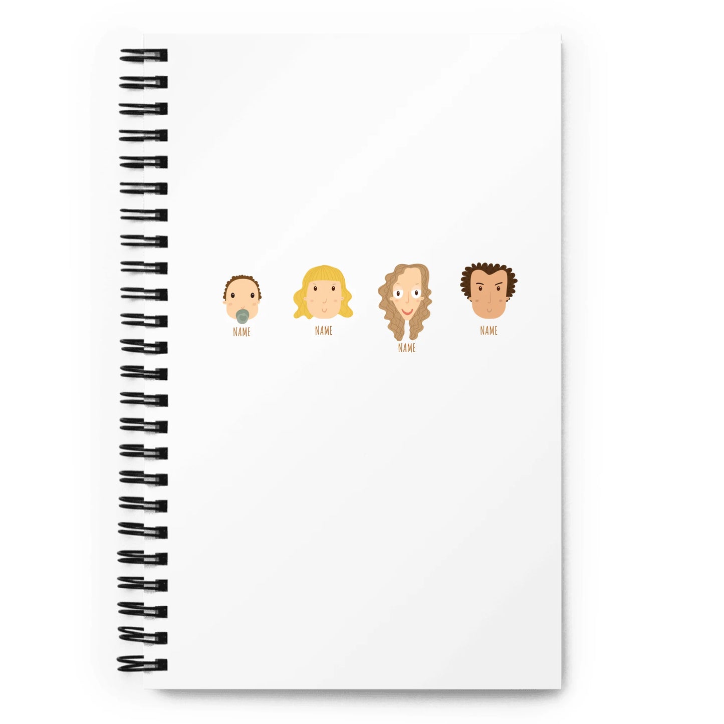 Personalized Spiral Note Book Family - 4-8 Character Ex. 4