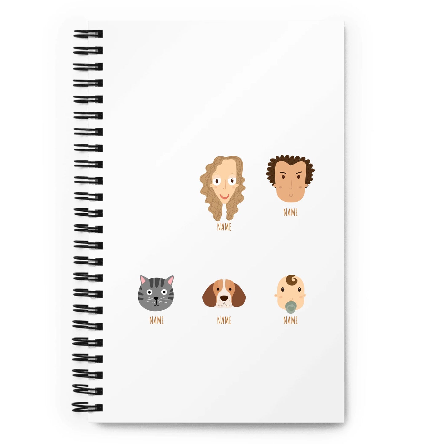 Personalized Spiral Note Book Family - 3-6 Character Ex. 5