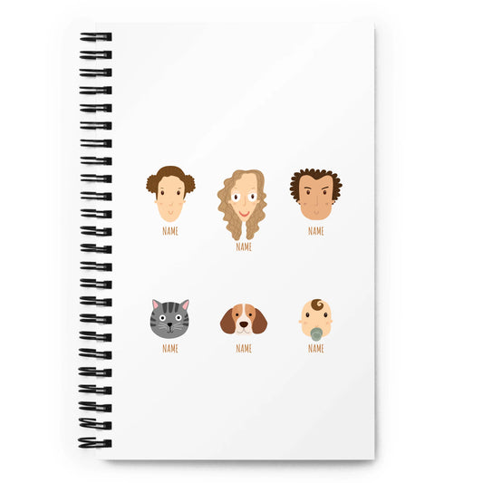 Caderno Espiral Personalizado Família - 3-6 Personagens Ex. 6
