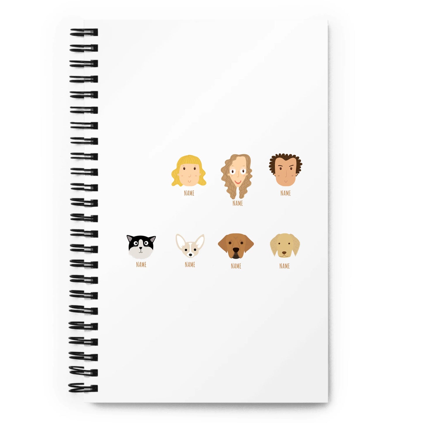 Personalized Spiral Note Book Family - 4-8 Character Ex. 7