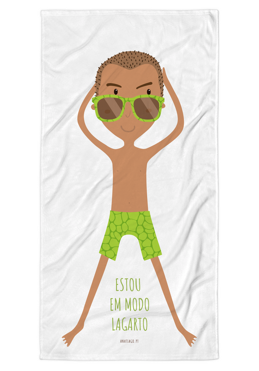 Personalized Beach Towel to personalize your own character - man - lizard mood- creative gifts Ana Tiago